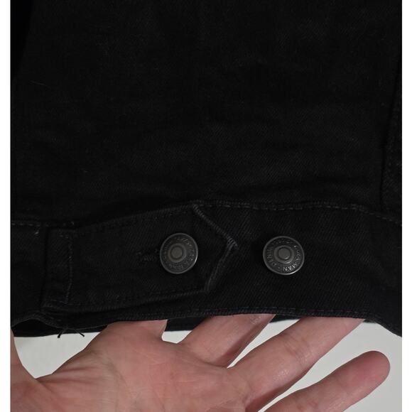 Zara Mens Black Denim Trucker Jacket Size XXL - Picture 9 of 10